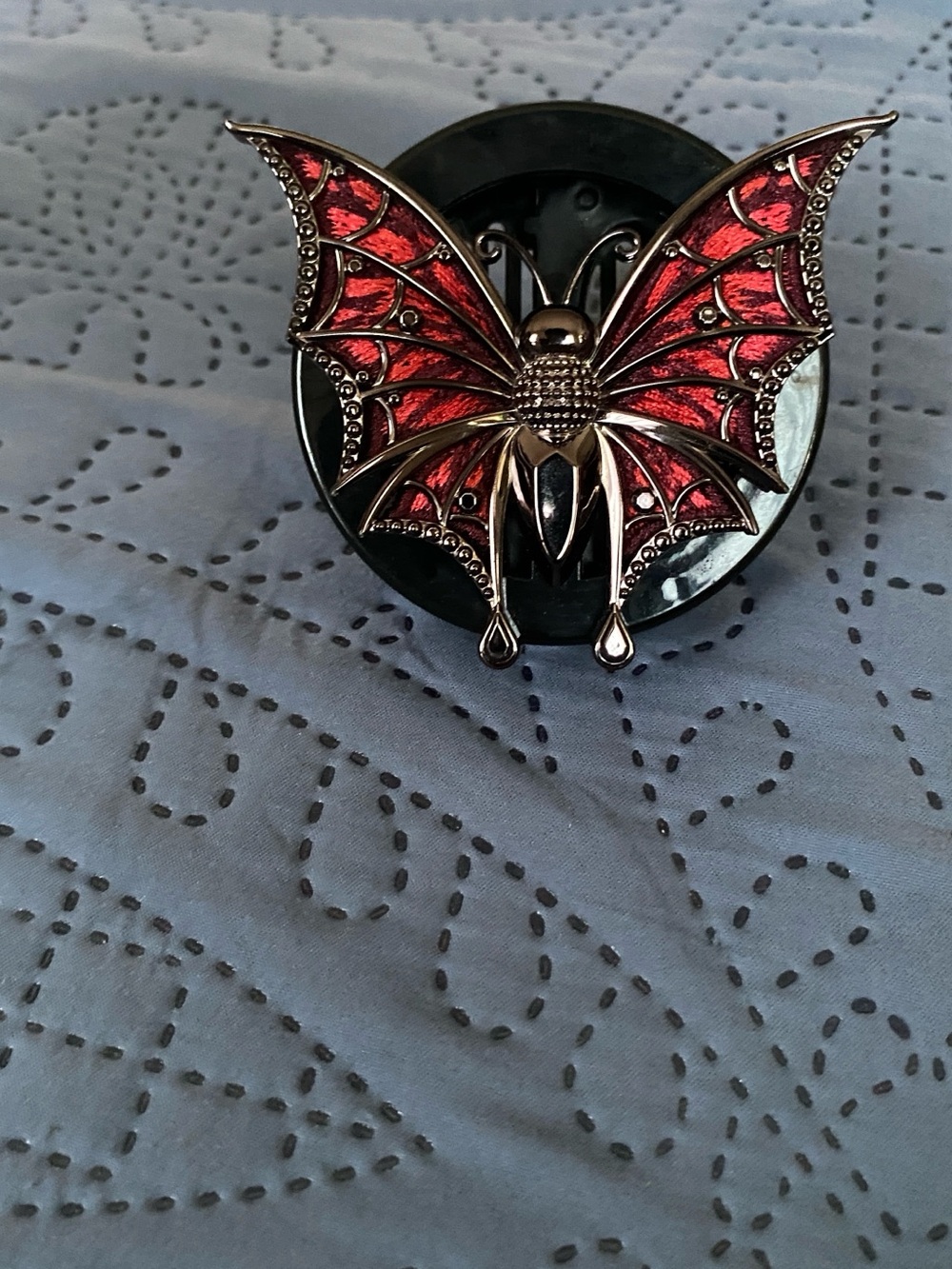 Bath & Body Works Red, Silver and black Butterfly car air refresher holder